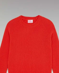 Outlet FROM FUTURE Pull Col Rond Raglan Rouge Vif