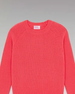 Discount FROM FUTURE Pull Col Rond Raglan Coral Pink