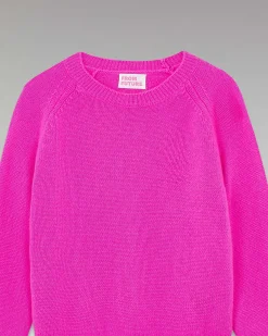 Hot FROM FUTURE Pull Col Rond Raglan Disco Pink