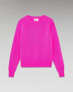 Hot FROM FUTURE Pull Col Rond Raglan Disco Pink
