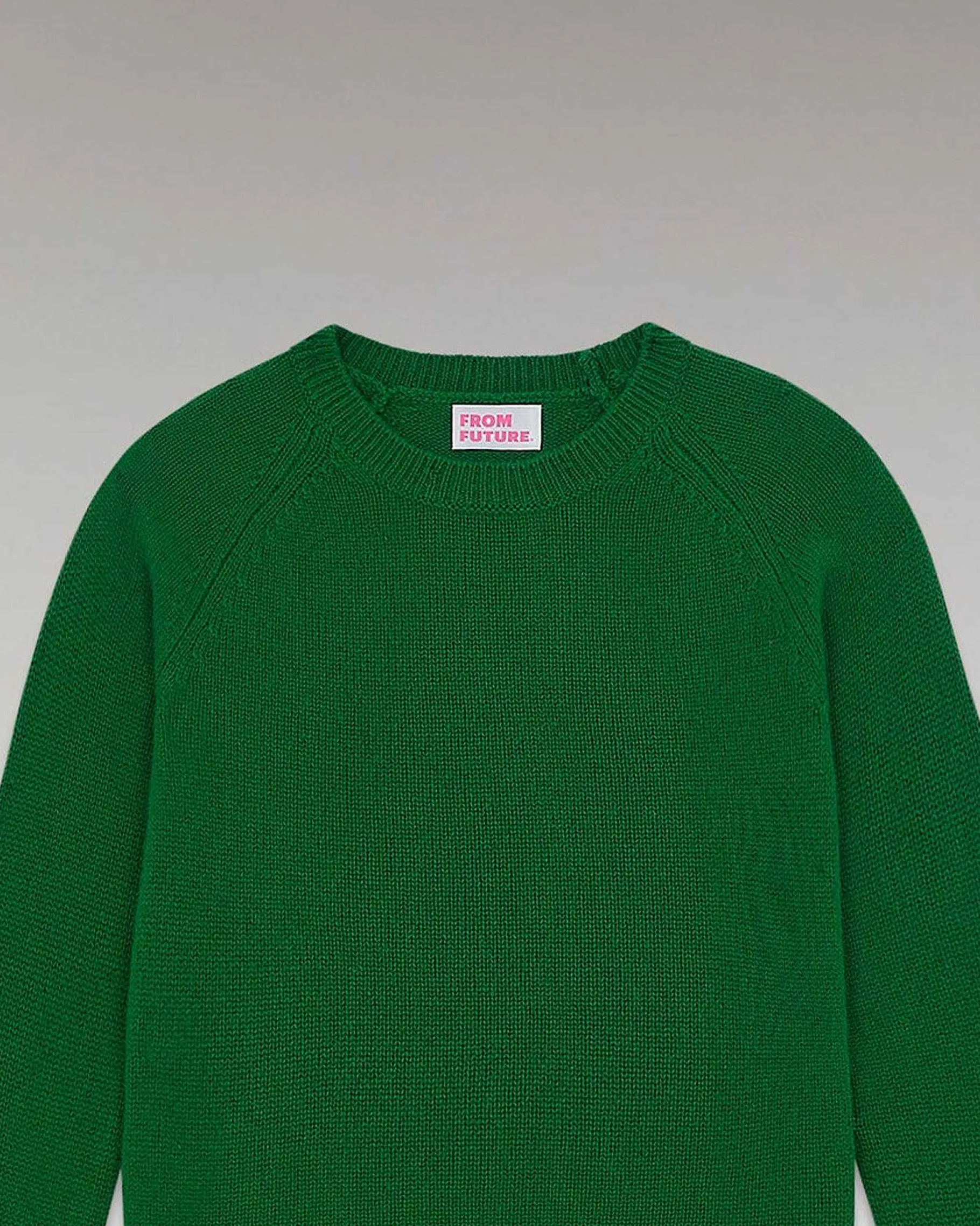 Hot FROM FUTURE Pull Col Rond Raglan Forest Green