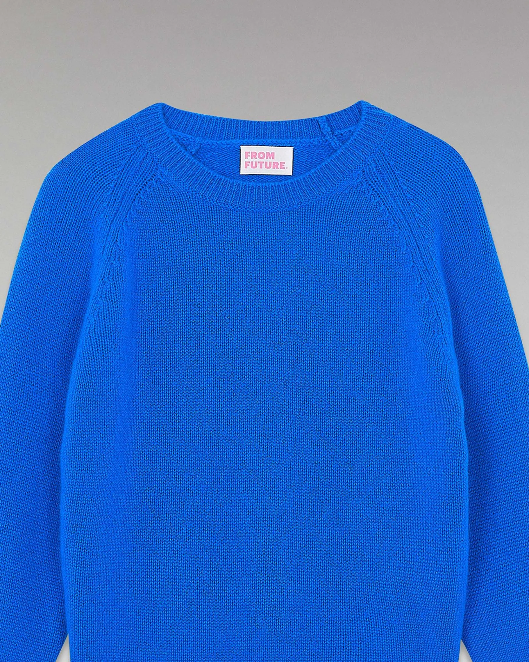 Hot FROM FUTURE Pull Col Rond Raglan King Blue