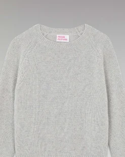 Discount FROM FUTURE Pull Col Rond Raglan Gris Chine Clair
