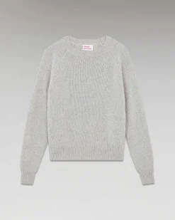 Discount FROM FUTURE Pull Col Rond Raglan Gris Chine Clair