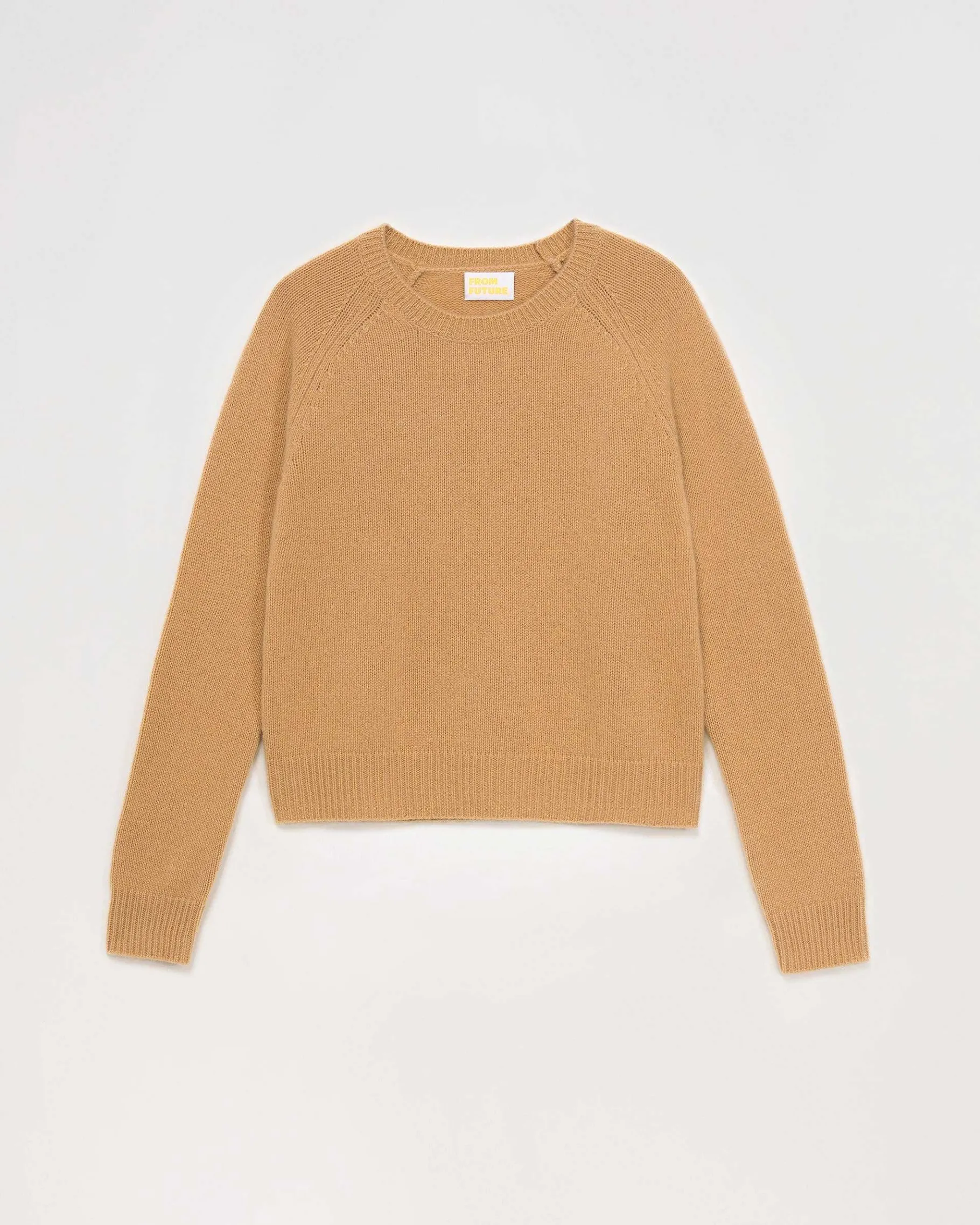 Best FROM FUTURE Pull Col Rond Raglan Camel
