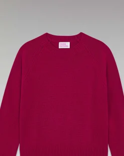 Sale FROM FUTURE Pull Col Rond Raglan Cherry