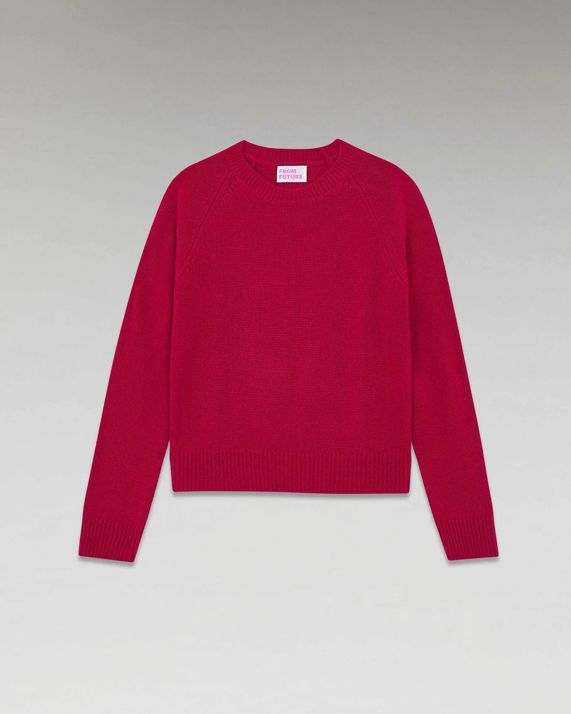 Sale FROM FUTURE Pull Col Rond Raglan Cherry
