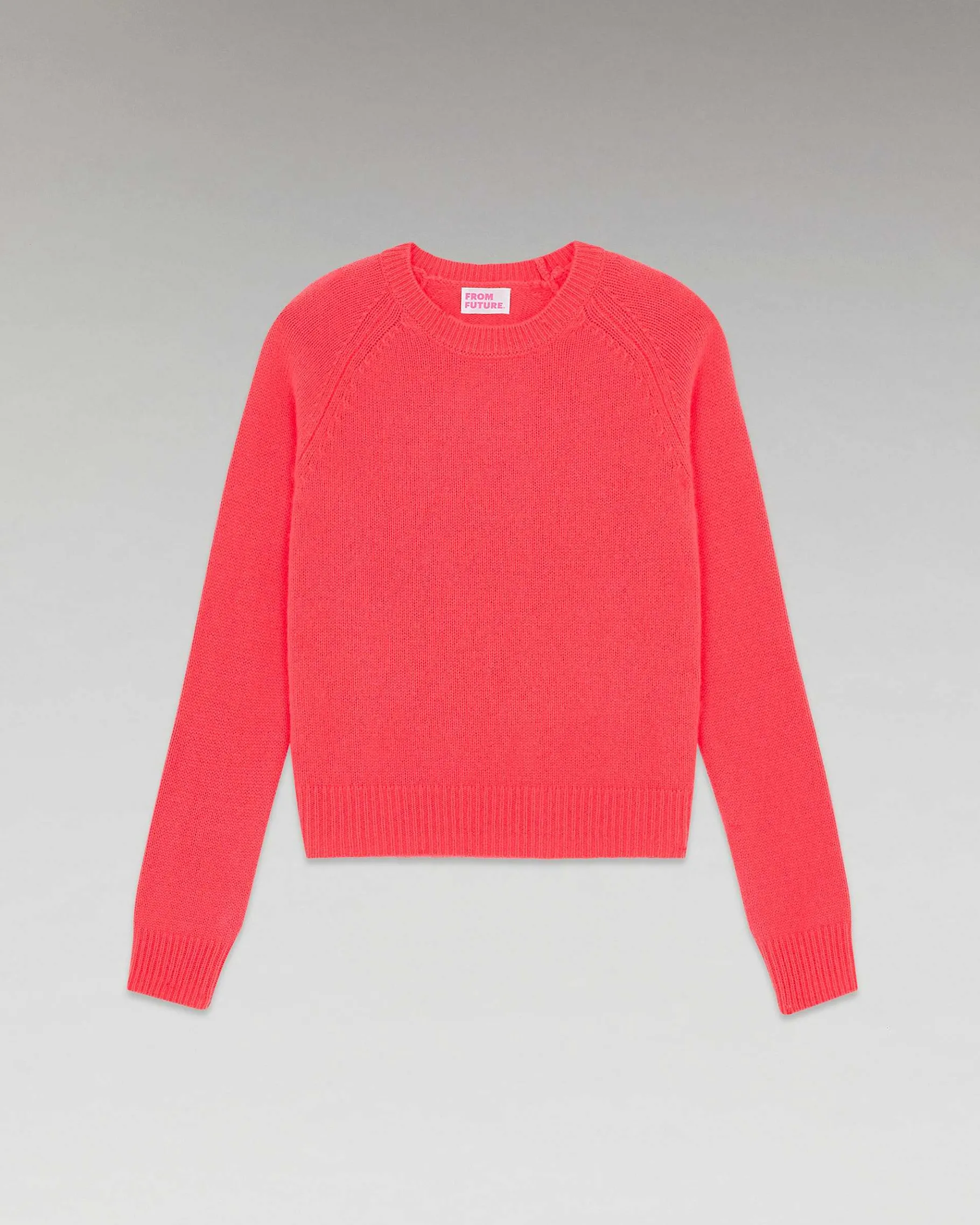 Outlet FROM FUTURE Pull Col Rond Raglan Coral Pink