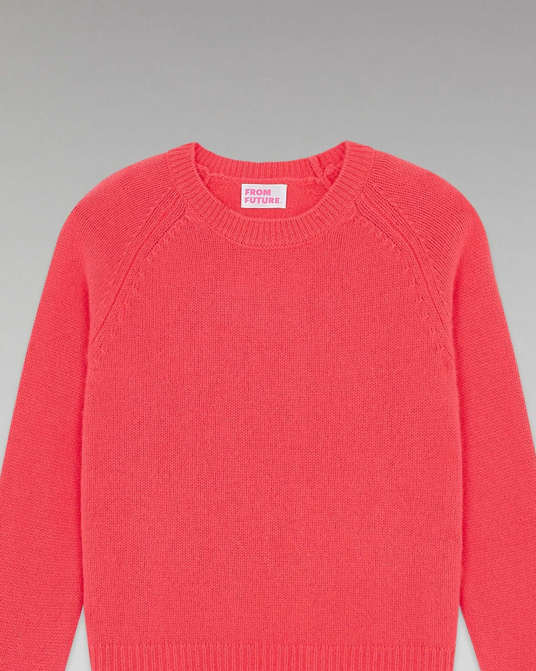 Outlet FROM FUTURE Pull Col Rond Raglan Coral Pink