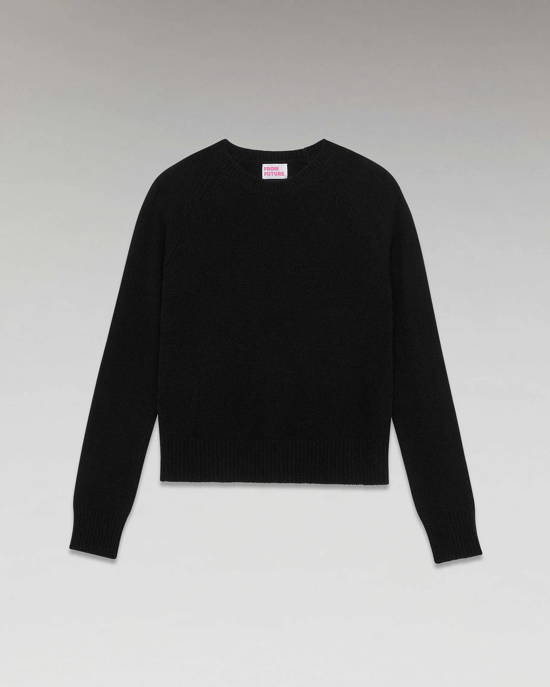 Sale FROM FUTURE Pull Col Rond Raglan Noir
