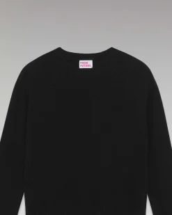 Sale FROM FUTURE Pull Col Rond Raglan Noir
