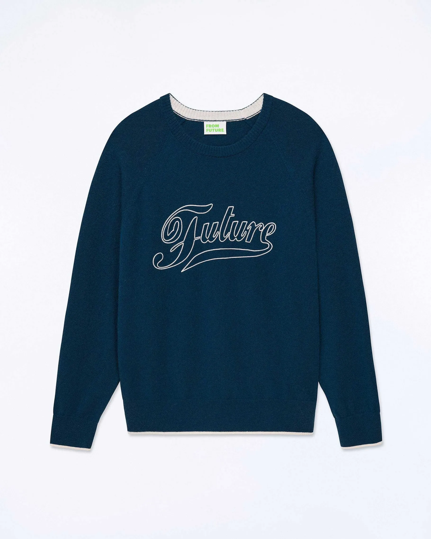 FROM FUTURE Pull Col Rond Raglan Future Midnight Blue