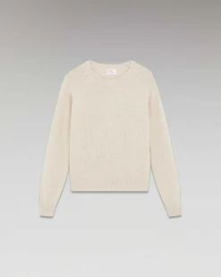 Sale FROM FUTURE Pull Col Rond Raglan Oversize Beige Chine