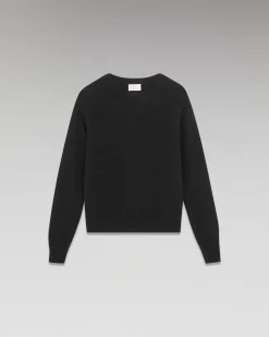 New FROM FUTURE Pull Col Rond Raglan Oversize Noir