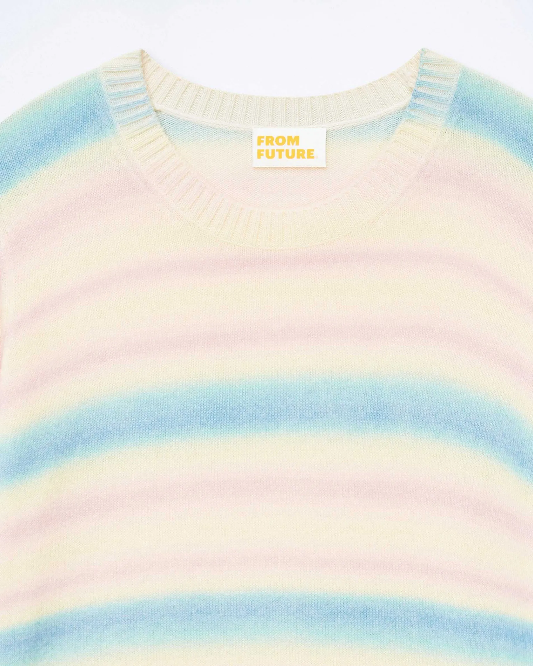 Discount FROM FUTURE Pull Col Rond Rayures Fondues Multicolor
