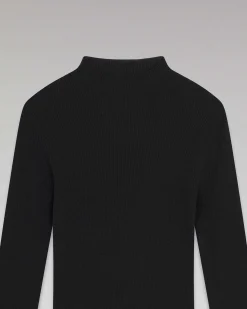 Online FROM FUTURE Pull Col Rond Seconde Peau Noir