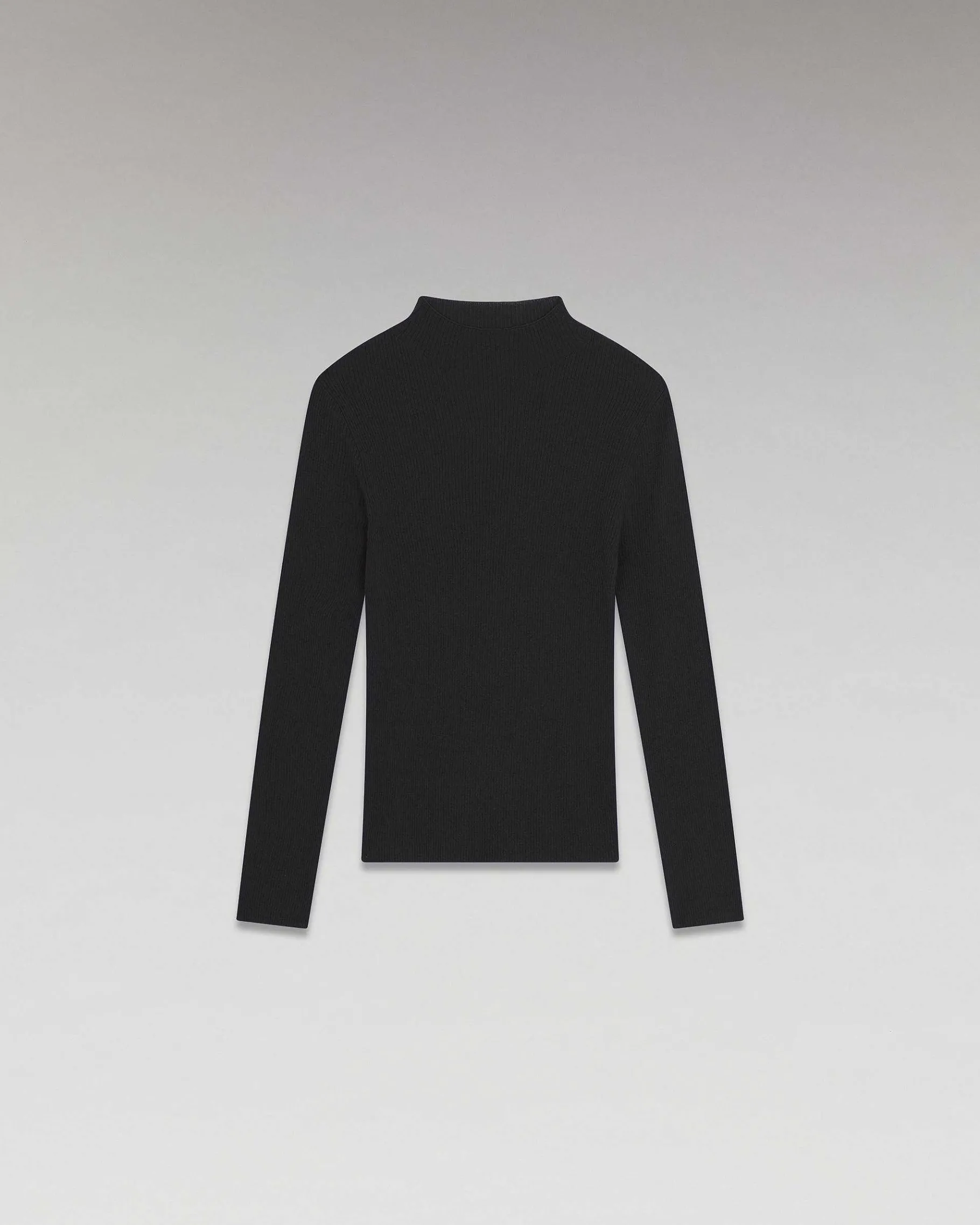 Outlet FROM FUTURE Pull Col Rond Seconde Peau Noir