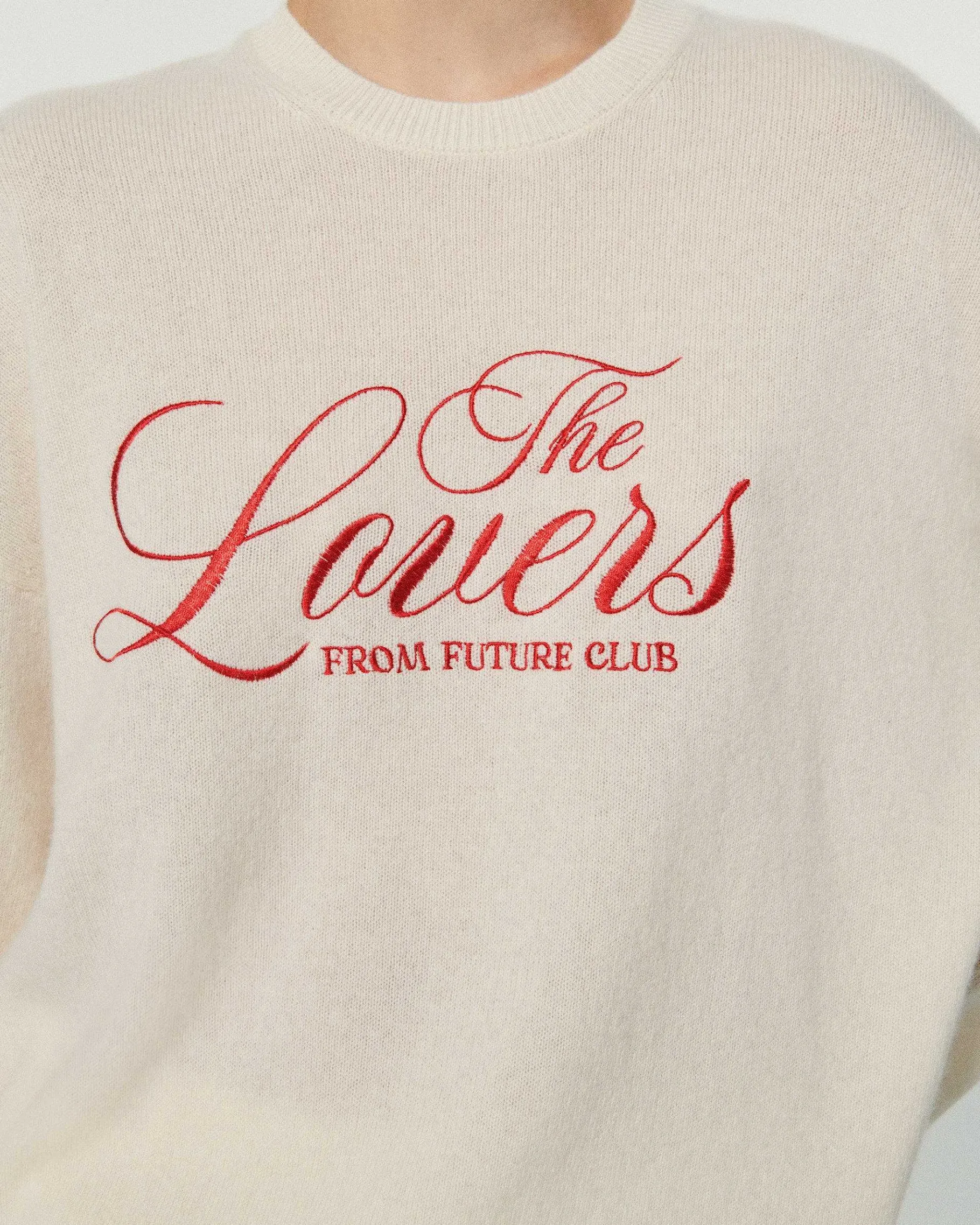 Online FROM FUTURE Pull Col Rond The Lovers Ecru