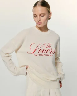 Clearance FROM FUTURE Pull Col Rond The Lovers Ecru
