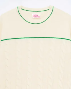 Clearance FROM FUTURE Pull Col Rond Torsades Future Ecru