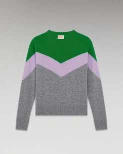 Online FROM FUTURE Pull Col Rond Tricolore Leger