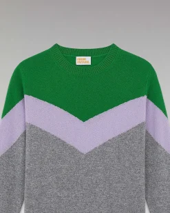Online FROM FUTURE Pull Col Rond Tricolore Leger