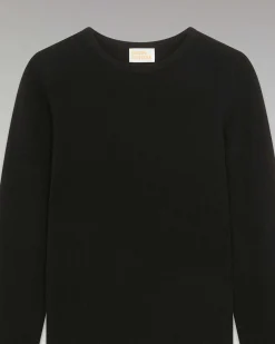 Outlet FROM FUTURE Pull Col Rond T-Shirt Leger Noir