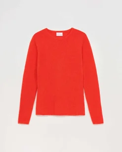 Hot FROM FUTURE Pull Col Rond T-Shirt Leger Rouge Vif