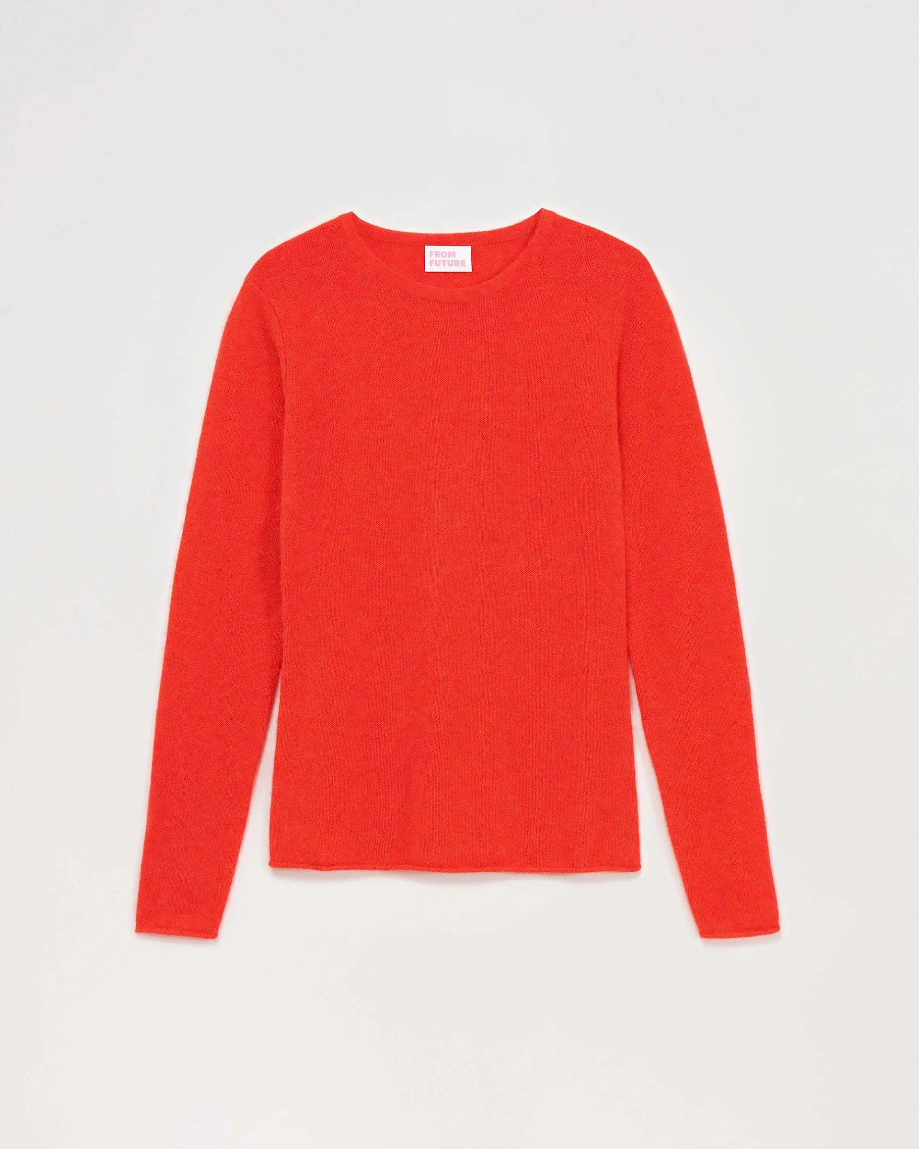 Hot FROM FUTURE Pull Col Rond T-Shirt Leger Rouge Vif