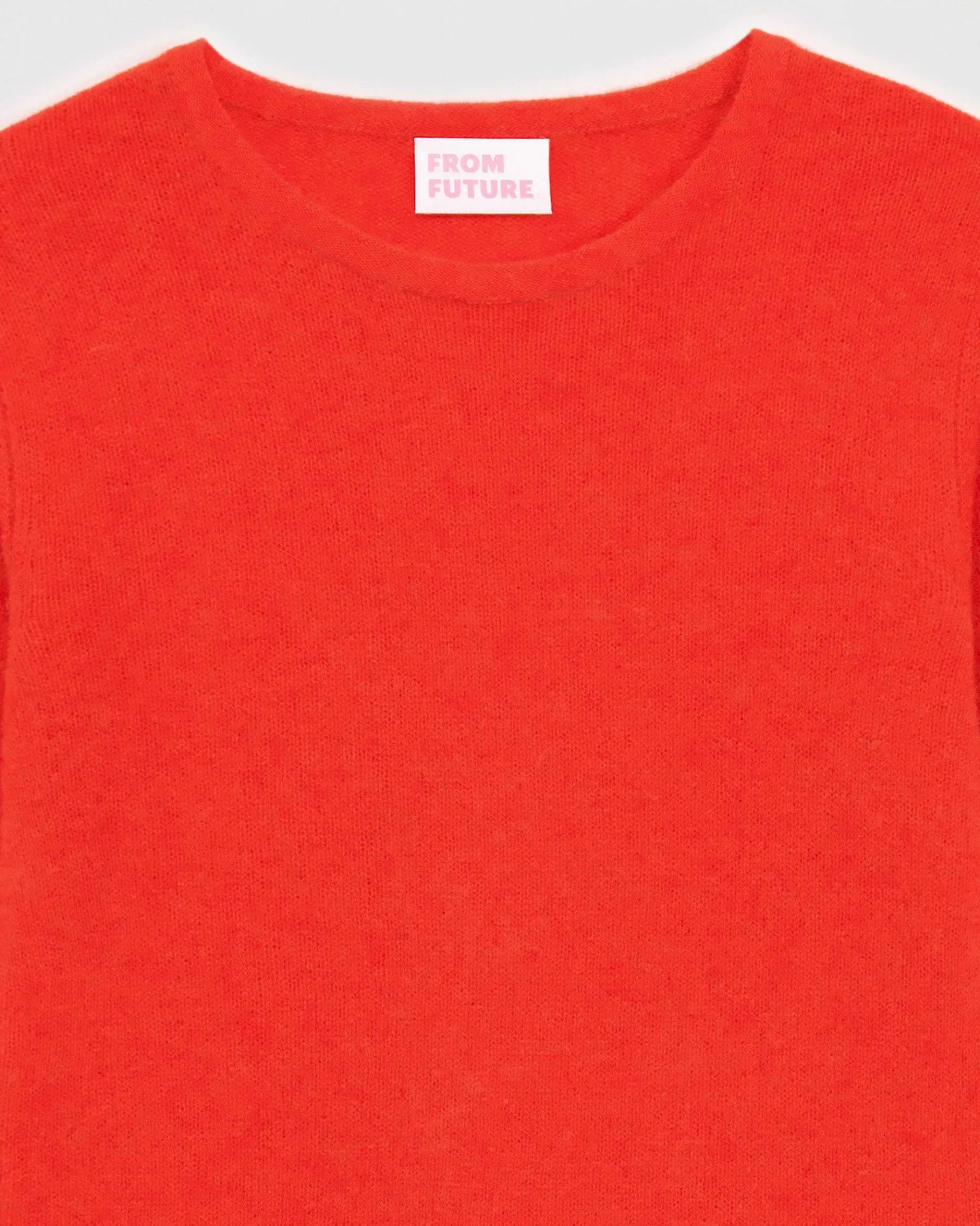 Hot FROM FUTURE Pull Col Rond T-Shirt Leger Rouge Vif
