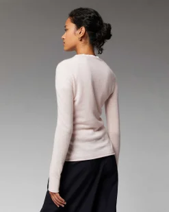 Online FROM FUTURE Pull Col Rond T-Shirt Leger Rose Poudre