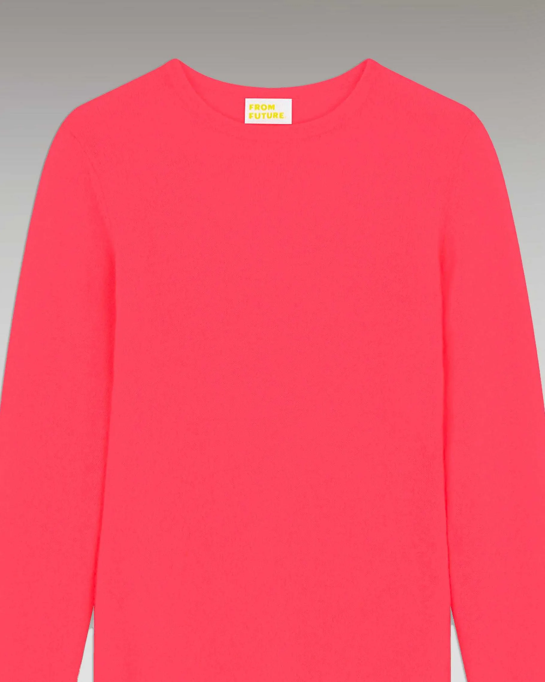 Sale FROM FUTURE Pull Col Rond T-Shirt Leger Coral Pink