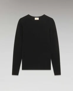 Outlet FROM FUTURE Pull Col Rond T-Shirt Leger Noir