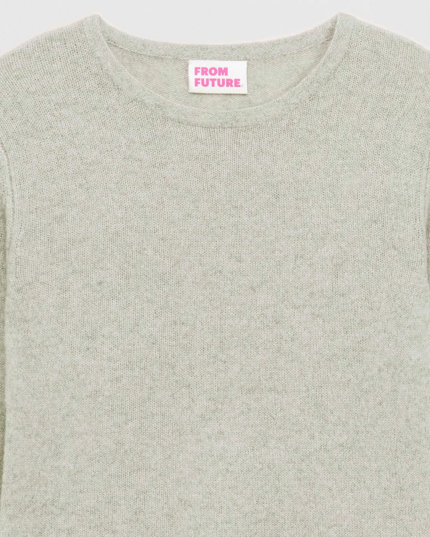 Outlet FROM FUTURE Pull Col Rond T-Shirt Leger Gris Chine Clair