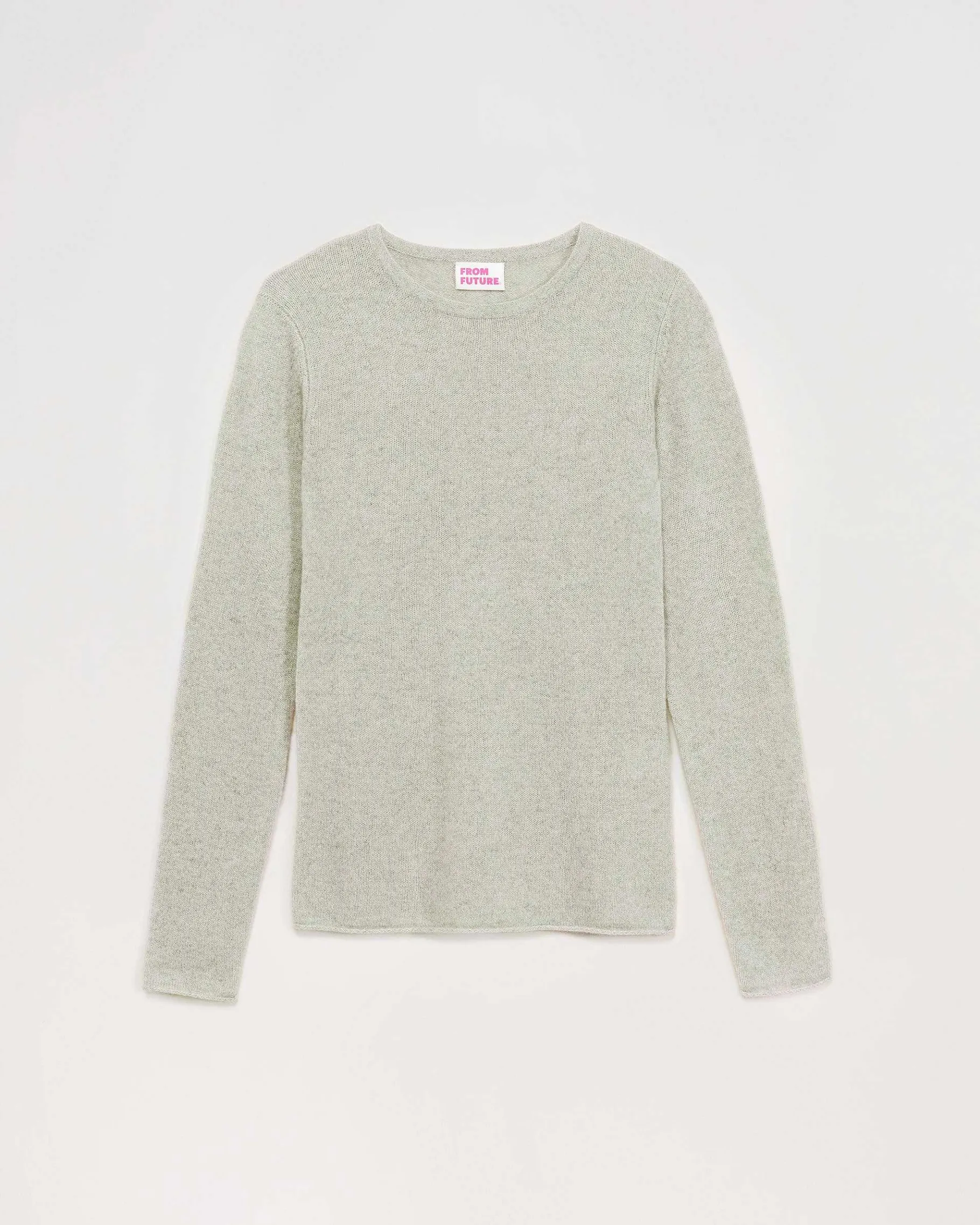 Outlet FROM FUTURE Pull Col Rond T-Shirt Leger Gris Chine Clair
