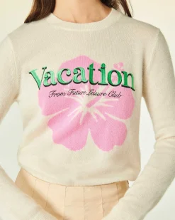 Hot FROM FUTURE Pull Col Rond Vacation Ecru