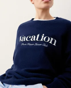 Outlet FROM FUTURE Pull Col Rond Vacation Club College Blue