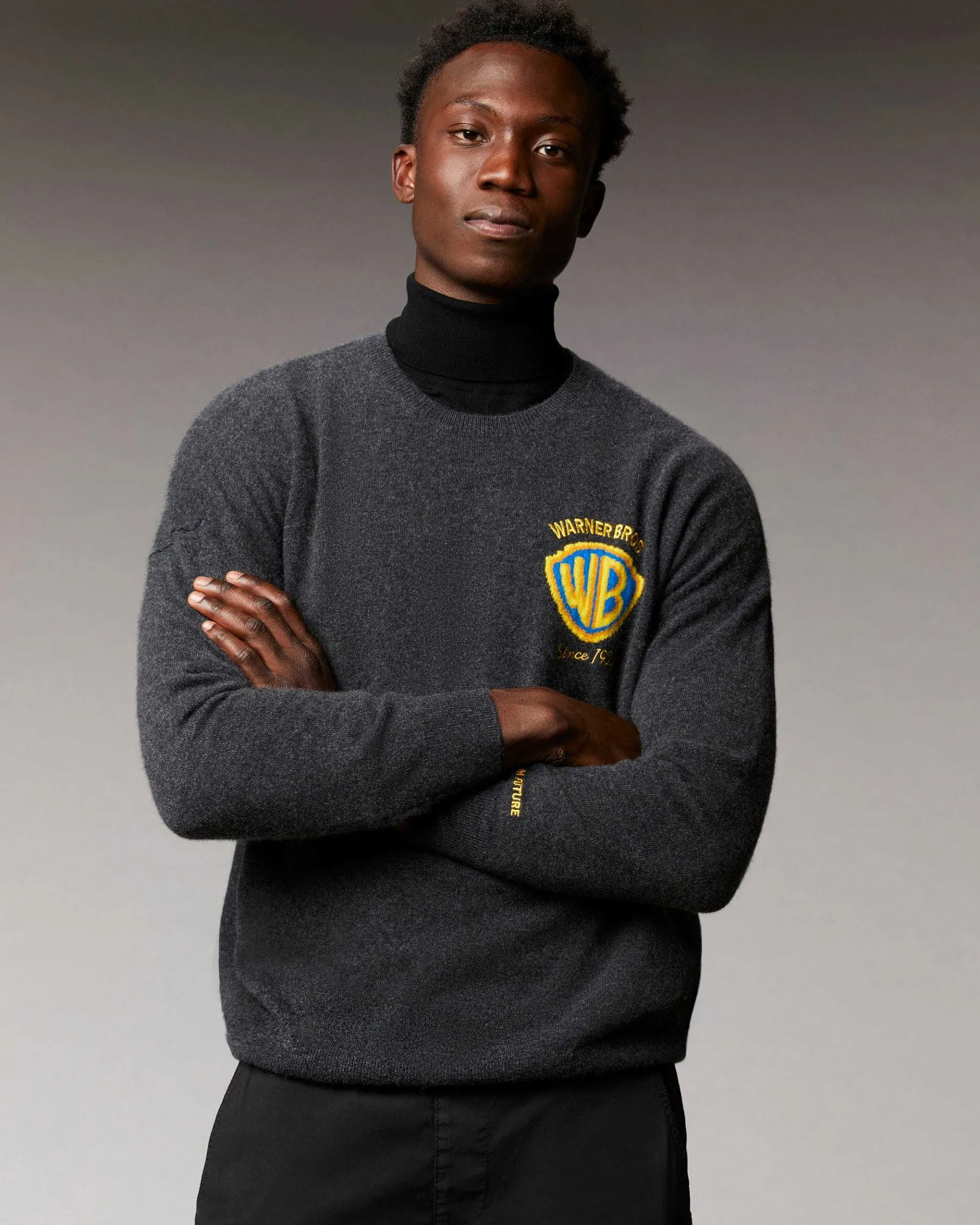 Online FROM FUTURE Pull Col Rond Warner Anthracite