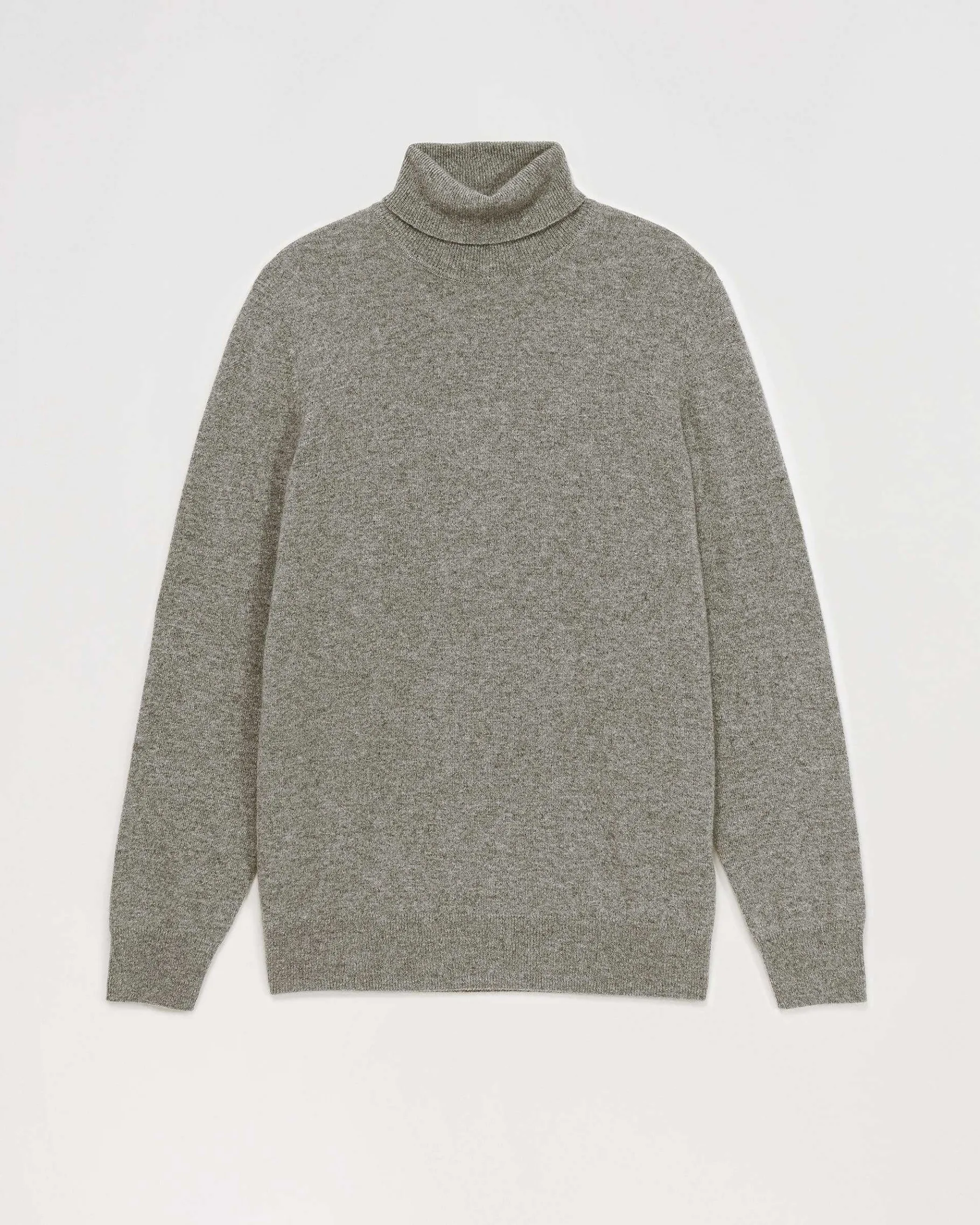 Outlet FROM FUTURE Pull Col Roule Basique Gris Chine Fonce