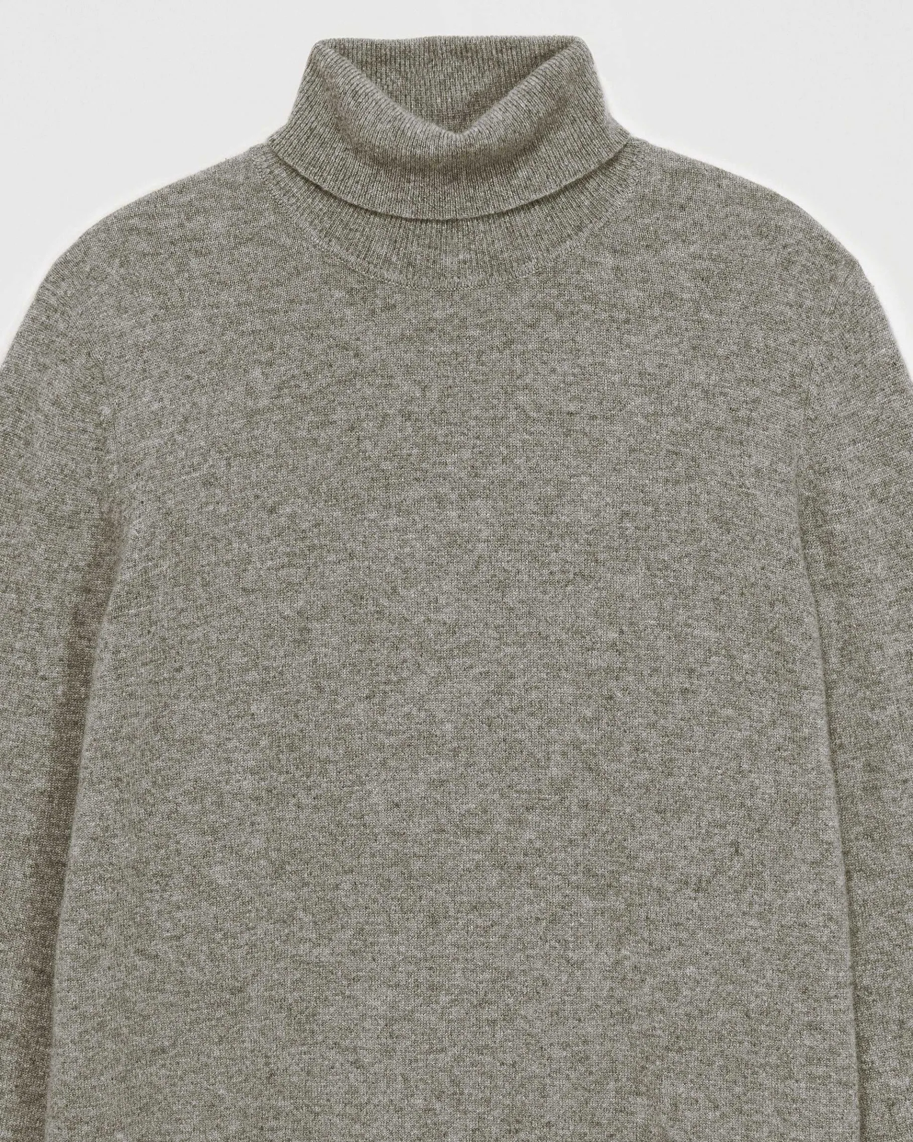 Outlet FROM FUTURE Pull Col Roule Basique Gris Chine Fonce