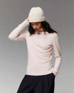 Clearance FROM FUTURE Pull Col Roule Basique Rose Poudre