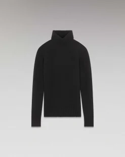 Outlet FROM FUTURE Pull Col Roule Basique Noir