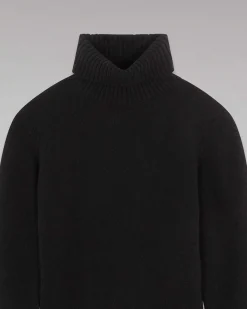 Outlet FROM FUTURE Pull Col Roule Basique Noir