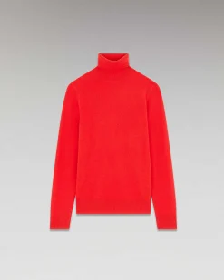 Discount FROM FUTURE Pull Col Roule Basique Rouge Vif