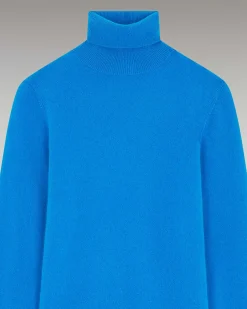 Outlet FROM FUTURE Pull Col Roule Basique Disco Blue