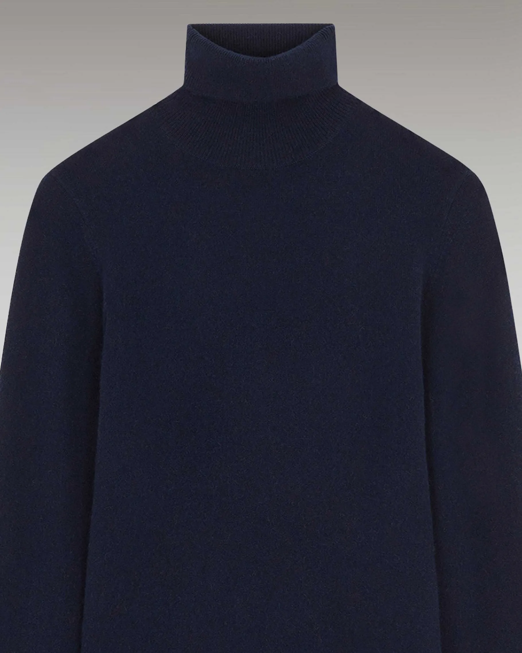 New FROM FUTURE Pull Col Roule Basique Navy