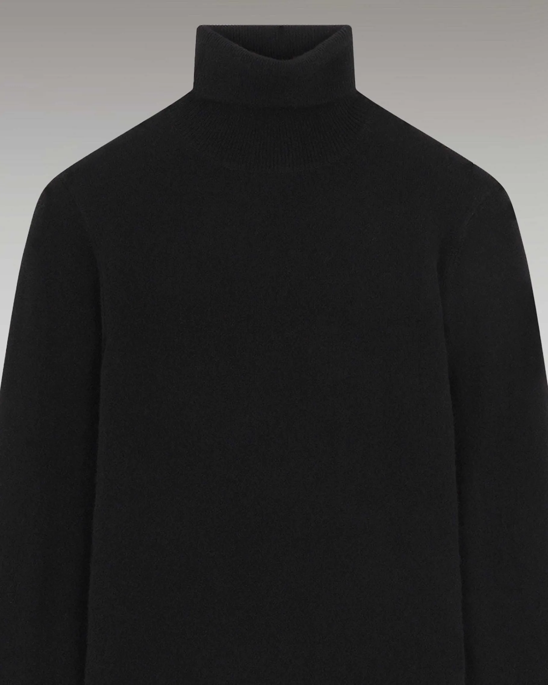 FROM FUTURE Pull Col Roule Basique Noir