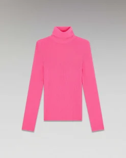 Online FROM FUTURE Pull Col Roule Basique Sparkle Pink