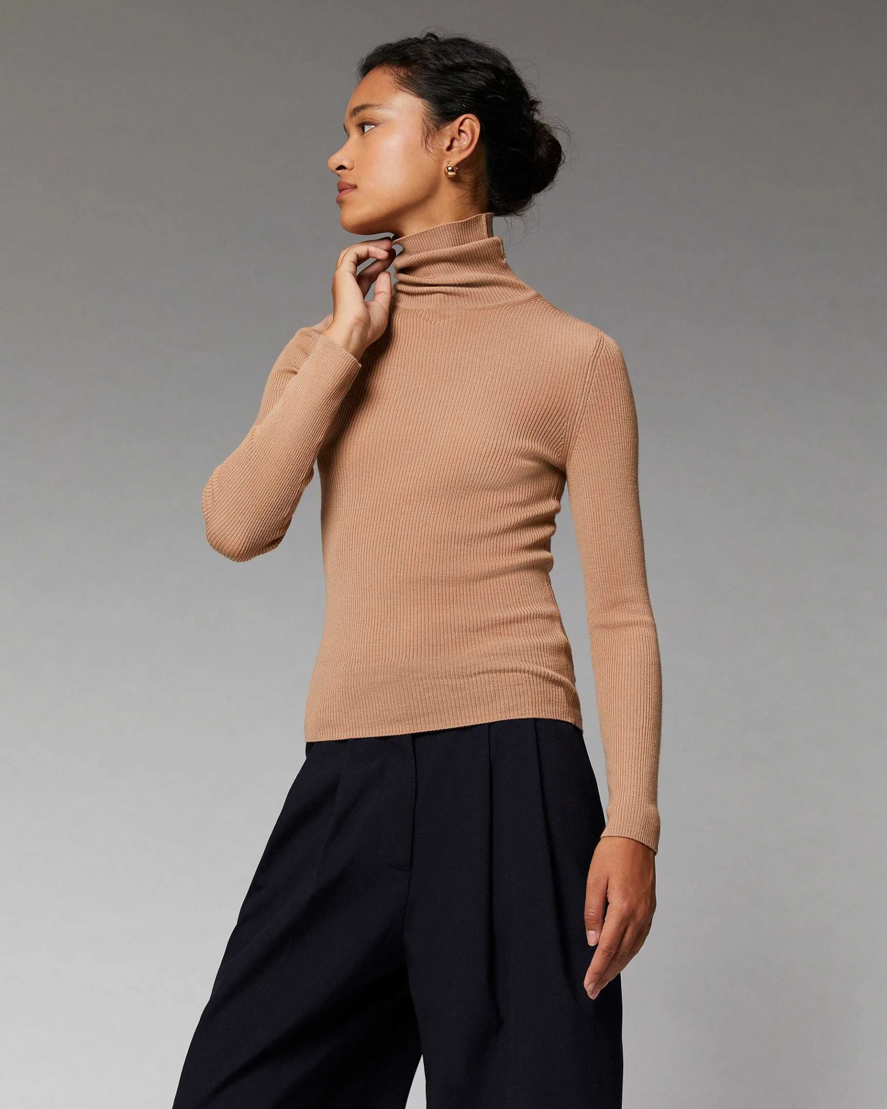 Online FROM FUTURE Pull Col Roule Basique Sparkle Pink