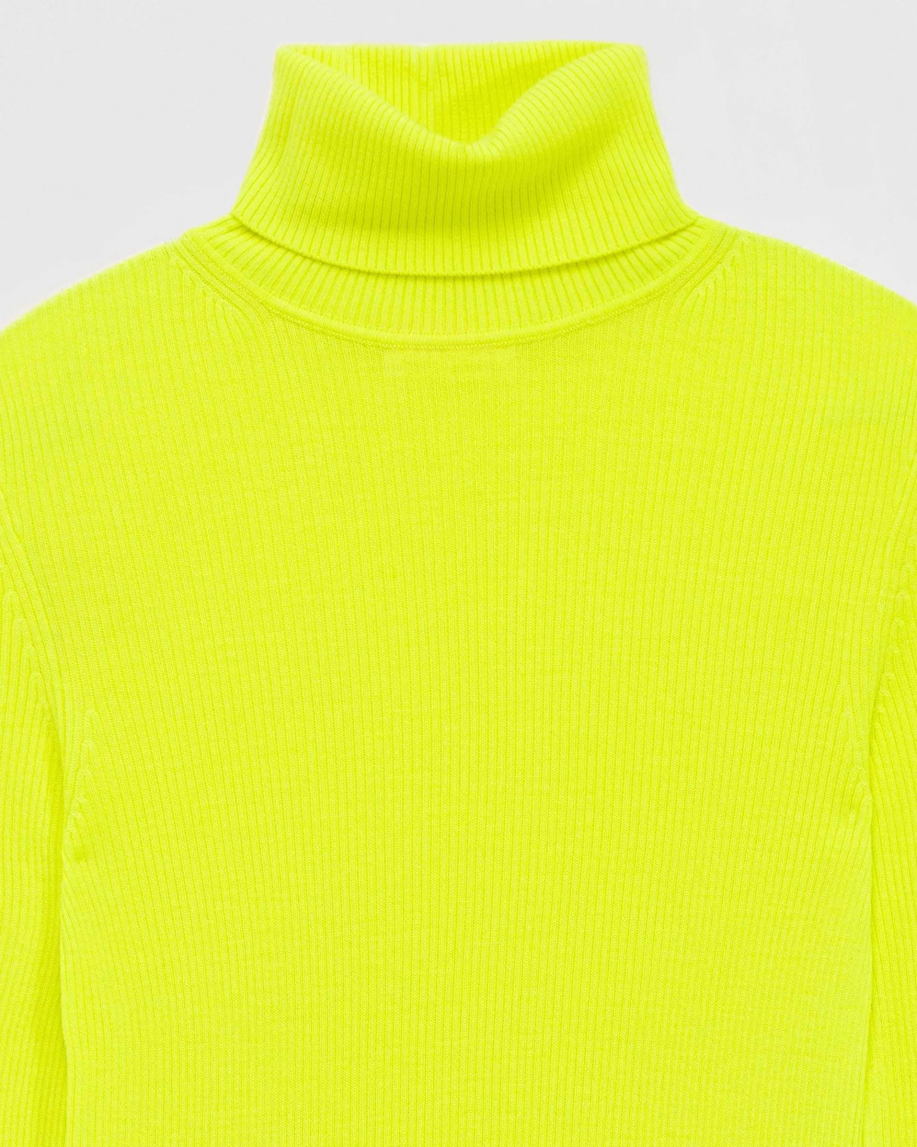 Clearance FROM FUTURE Pull Col Roule Basique Jaune Fluo